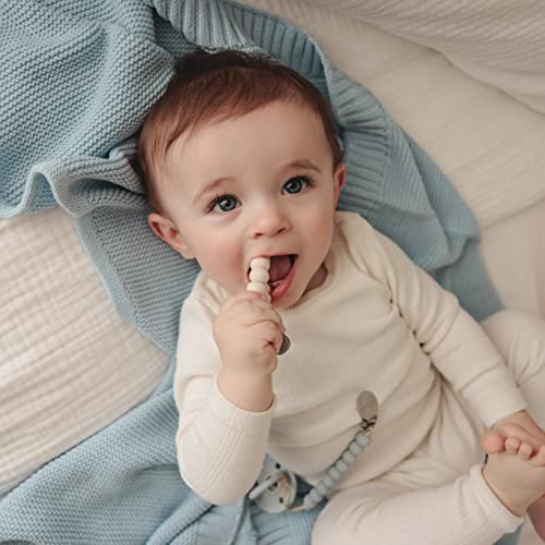 Bleu La La: Organic Cotton Knit Receiving Blanket for Boys - The Tribalist